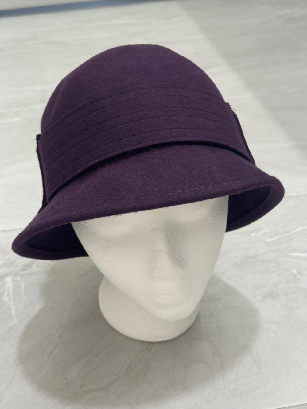 Women's Purple Wool Cloche Hat Fall Winter Style